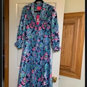 NWOT Lilly Pulitzer button down midi dress. Size 4